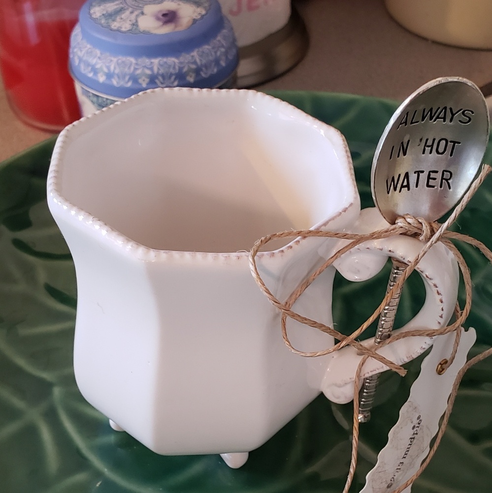 MudPie brand tea cup with cute quote